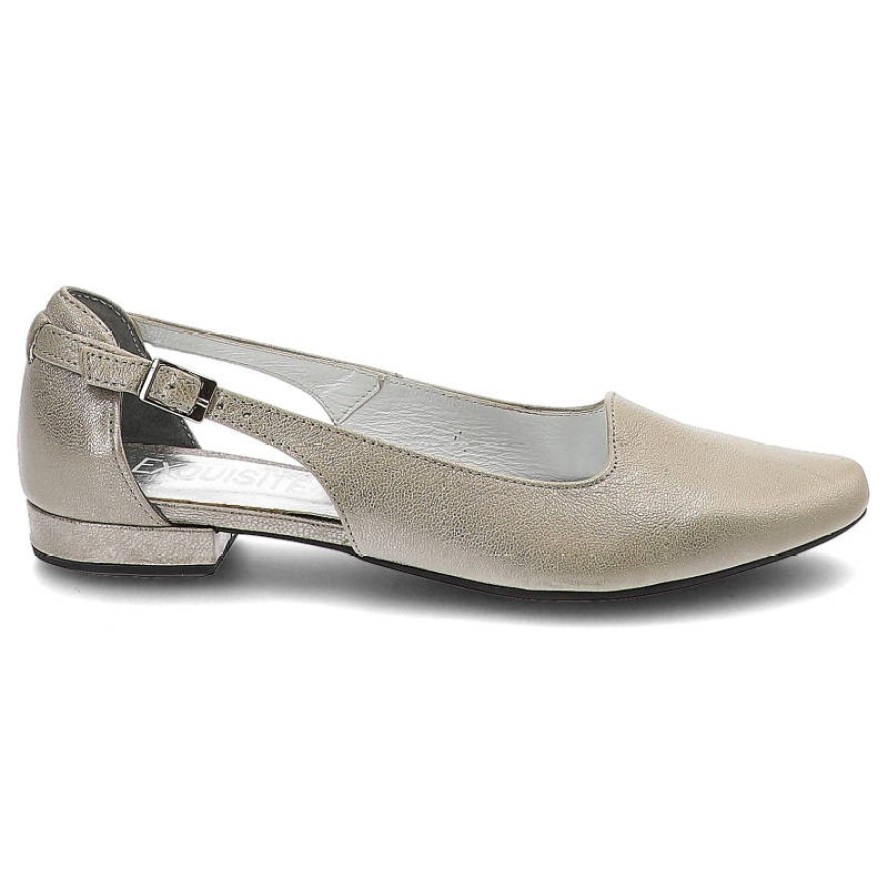 Szare Baleriny Exquisite Damskie Eleganckie Buty