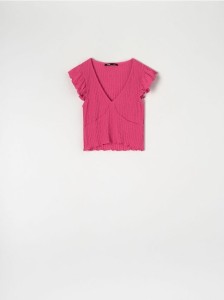 Bluzka z marszczeniami - różowy