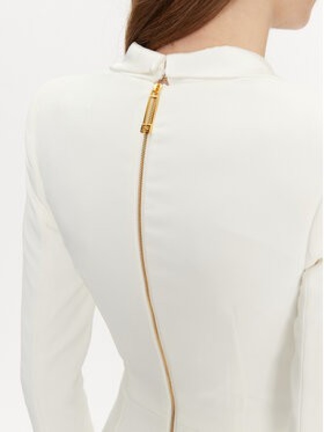 Elisabetta Franchi Sukienka koktajlowa AB-709-51E2-V550 Biały Regular Fit