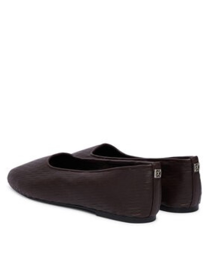 Calvin Klein Baleriny Oblique Ballerina Cut Lth HW0HW03033 Bordowy