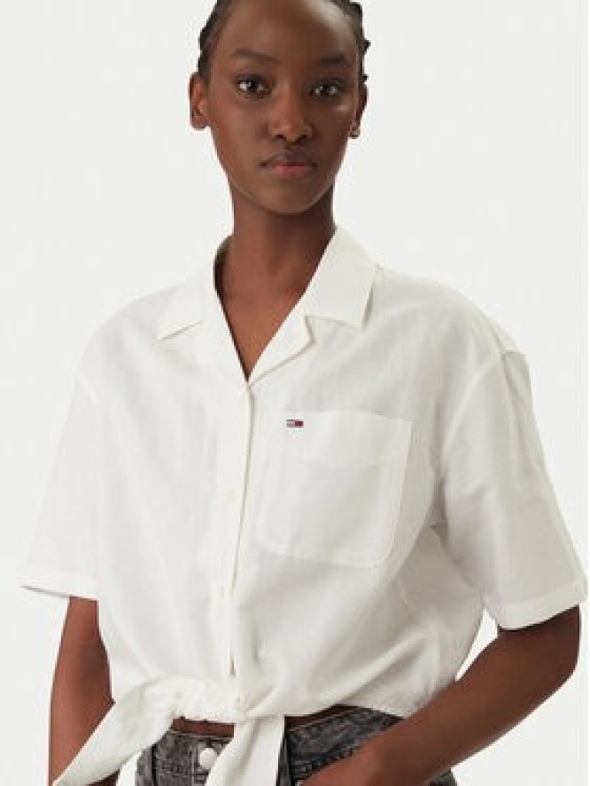 Tommy Jeans Koszula DW0DW22210 Biały Relaxed Fit