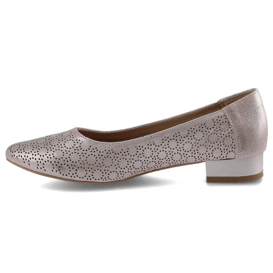 Baleriny damskie Exquisite, wsuwane i na eleganckim obcasie, różowe, 1179-2