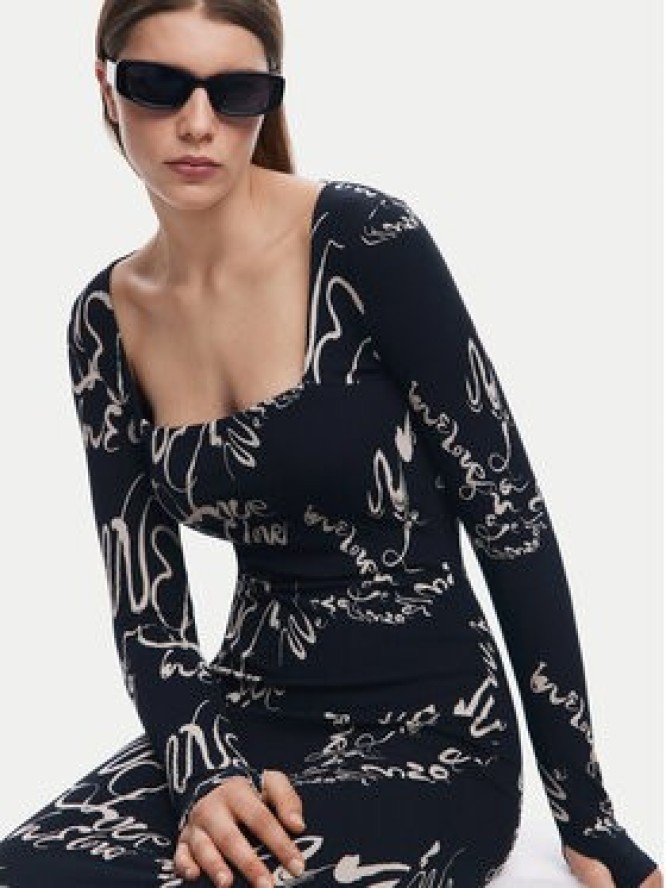 Desigual Sukienka codzienna 25SWVK05 Czarny Slim Fit