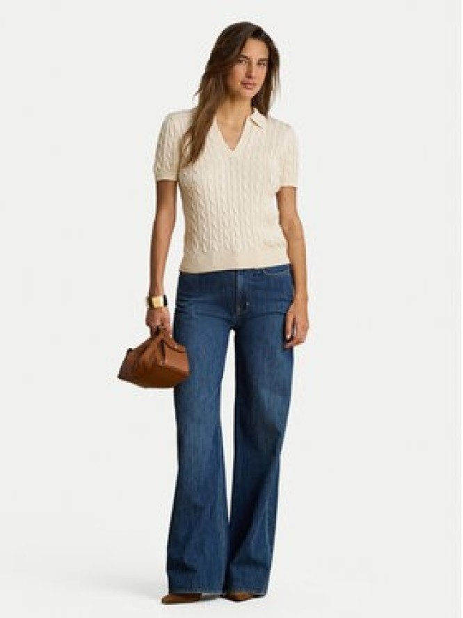 LAUREN RALPH LAUREN Polo 200P14041001 Kremowy Regular Fit