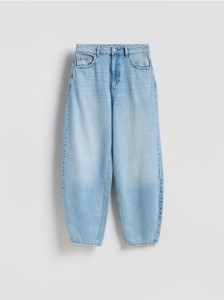 Jeansy barrel leg - niebieski