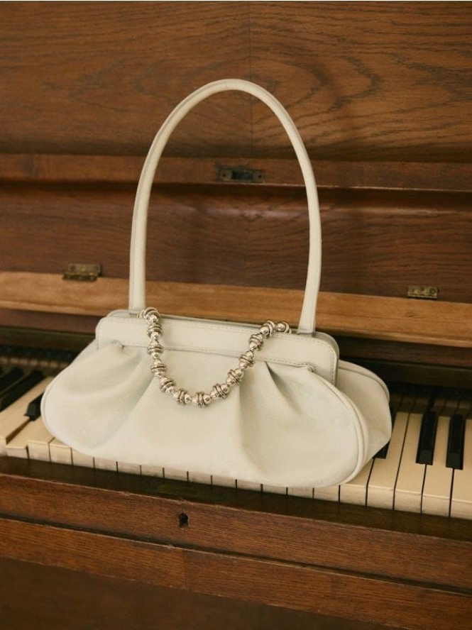 Torebka na ramię z łańcuszkiem - jasnozielony