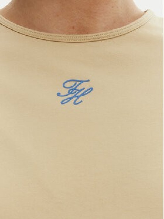 Tommy Hilfiger T-Shirt WW0WW48710 Beżowy Slim Fit