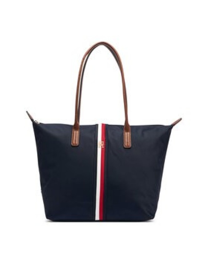 Tommy Hilfiger Torebka Popette Tote Corp AW0AW19027 Granatowy
