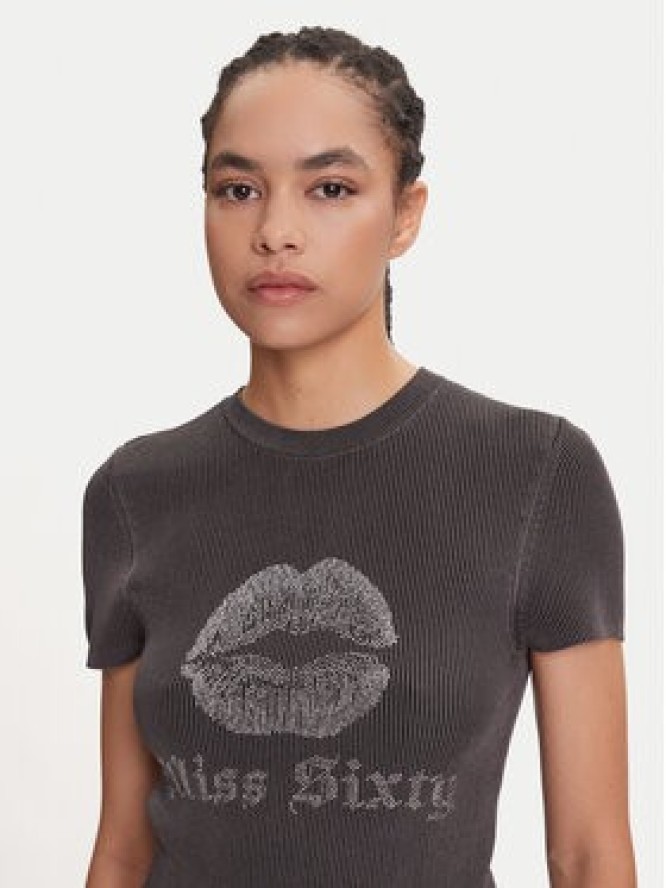 Miss Sixty T-Shirt 6S1RJ23100 Szary Slim Fit