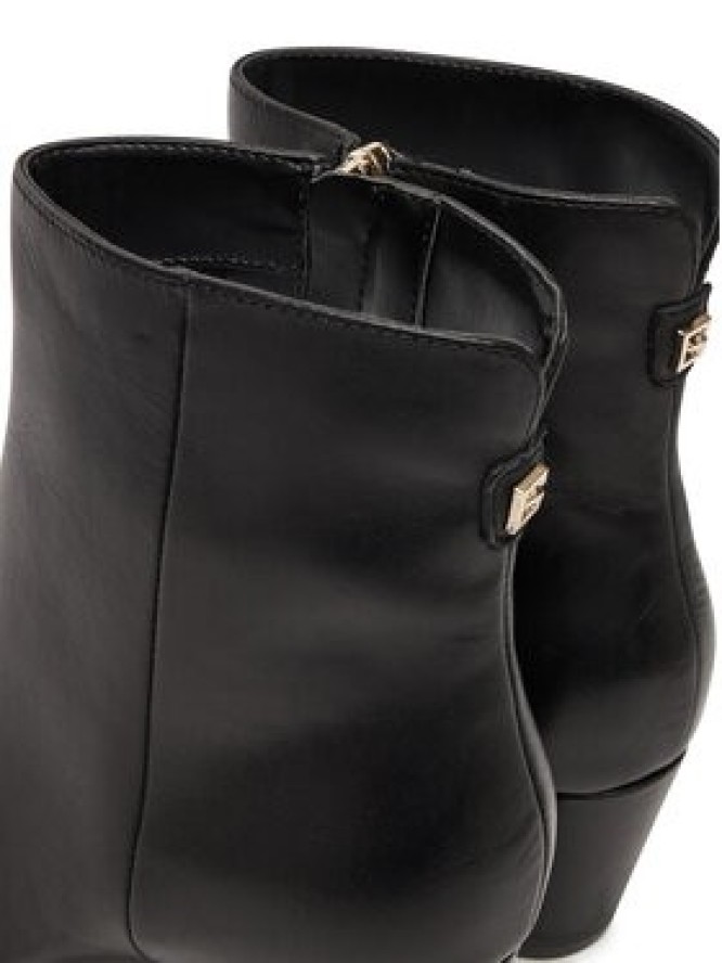 Guess Botki FLFHAL LEA10 Czarny
