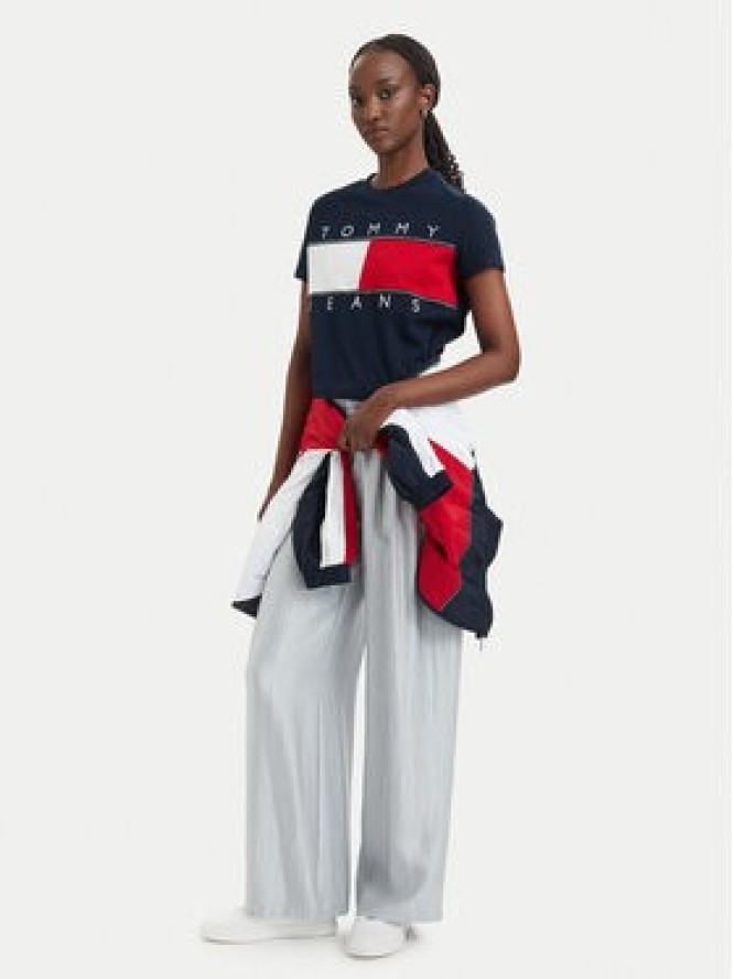 Tommy Jeans T-Shirt Flag DW0DW22818 Granatowy Regular Fit