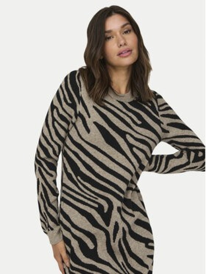 ONLY Sukienka dzianinowa Jenni 15321988 Brązowy Regular Fit