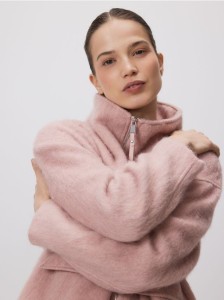 Kurtka z wełną - pastelowy róż