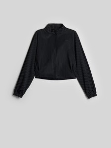 4F Bluza dresowa relaxed bez kaptura damska - czarna L
