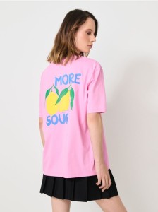 Koszulka z nadrukiem na plecach - różowy