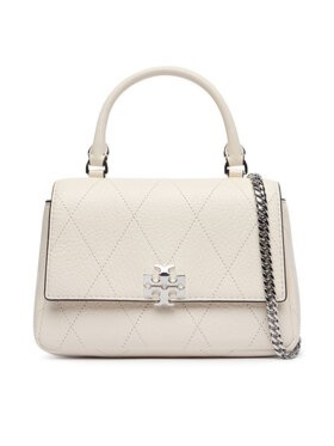 Tory Burch Torebka Charlie Quilted Mini Top Handle Chain Wallet 186032 Kremowy