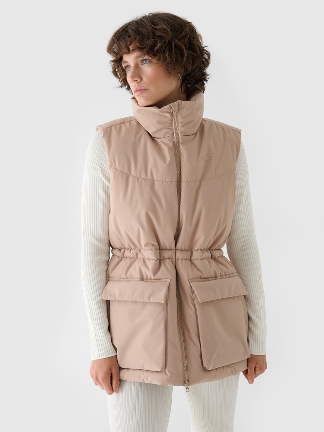 4F Bezrękawnik puchowy z wypełnieniem syntetycznym damski - beżowy L