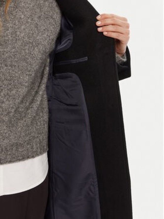 Calvin Klein Płaszcz wełniany LV044D558G Czarny Slim Fit
