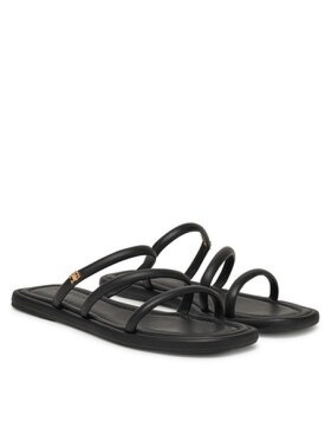 Tommy Hilfiger Klapki Strappy Leather Mule FW0FW08939 Czarny