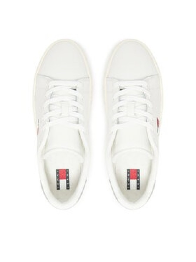 Tommy Jeans Sneakersy Tjw Logo Outsole Sneaker Ess EN0EN02703 Écru