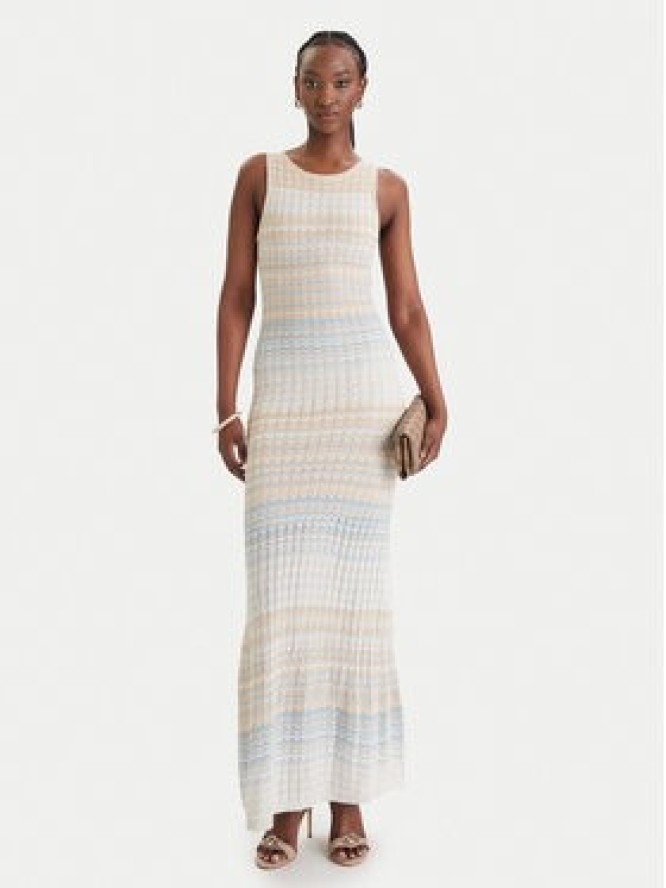 Guess Sukienka dzianinowa W6GKAT Z0936 Beżowy Regular Fit