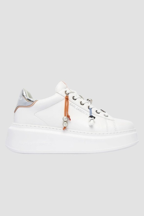 KARL LAGERFELD Białe damskie sneakersy ANAKAPRI TASSEL CHARMS, Rozmiar 37