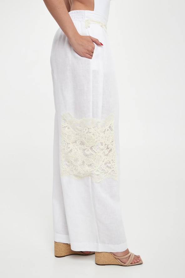 Spodnie damskie lniane ERMANNO SCERVINO LIFE