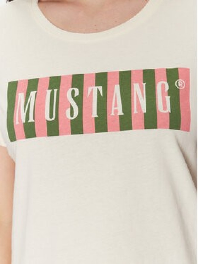 Mustang T-Shirt Alma 1016138 Écru Regular Fit