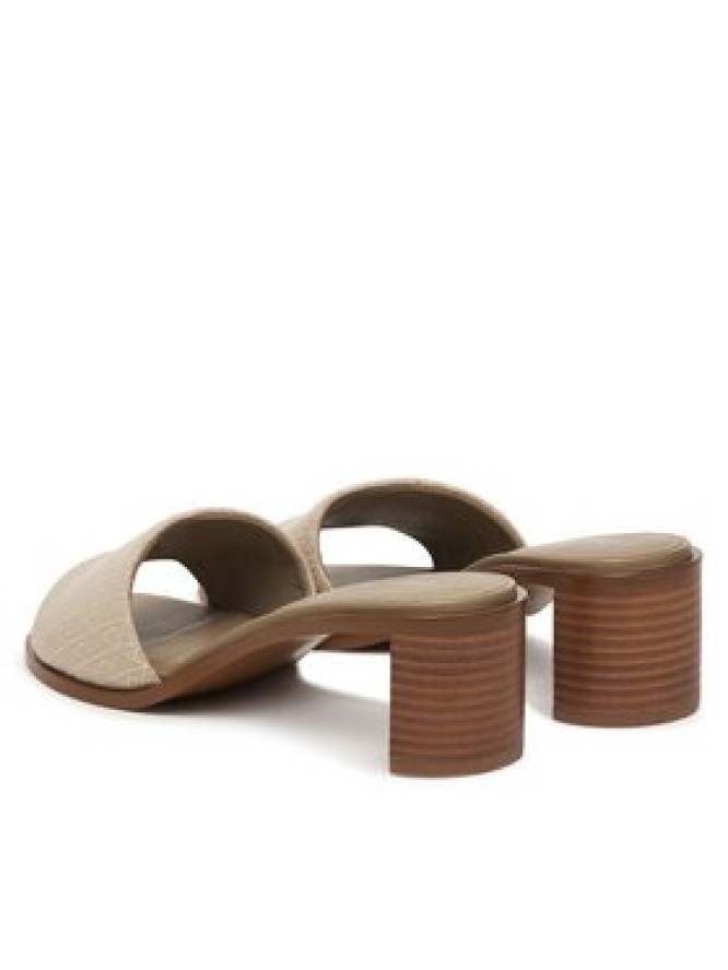 Calvin Klein Klapki Block Heel Sandal Aop HW0HW03016 Beżowy