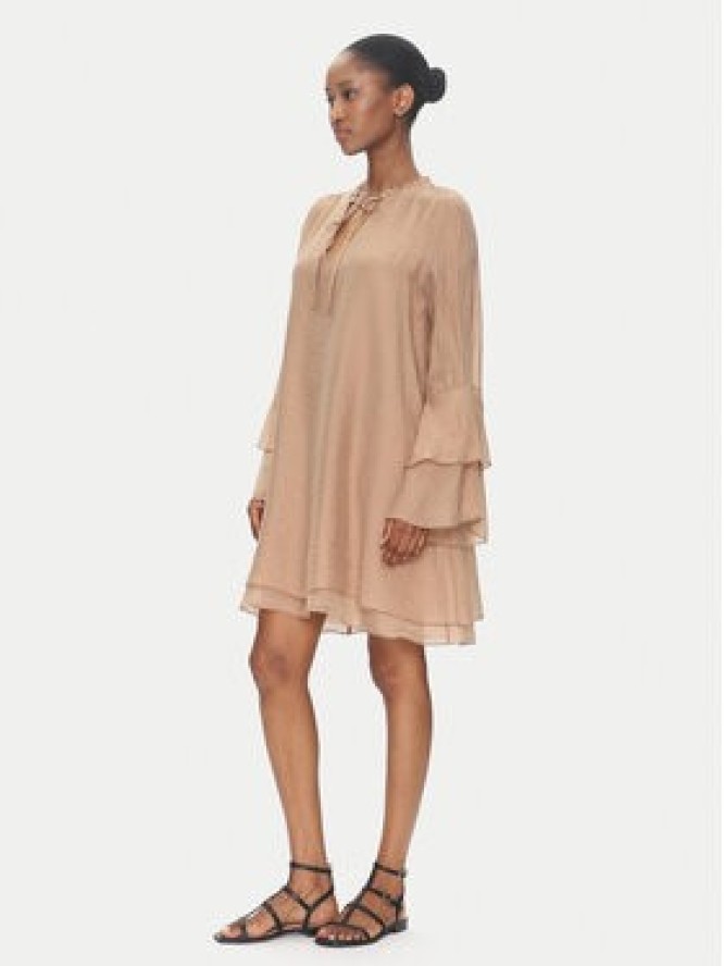 ViCOLO Sukienka letnia TD0753 Beżowy Regular Fit