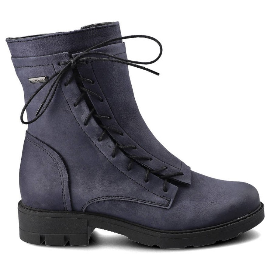 Granatowe Botki Pollonus Damskie Wygodne Buty
