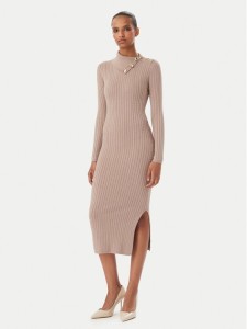 Guess Sukienka dzianinowa W6RK01 Z2YJ2 Beżowy Regular Fit