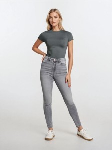 Spodnie jeansowe skinny - szary