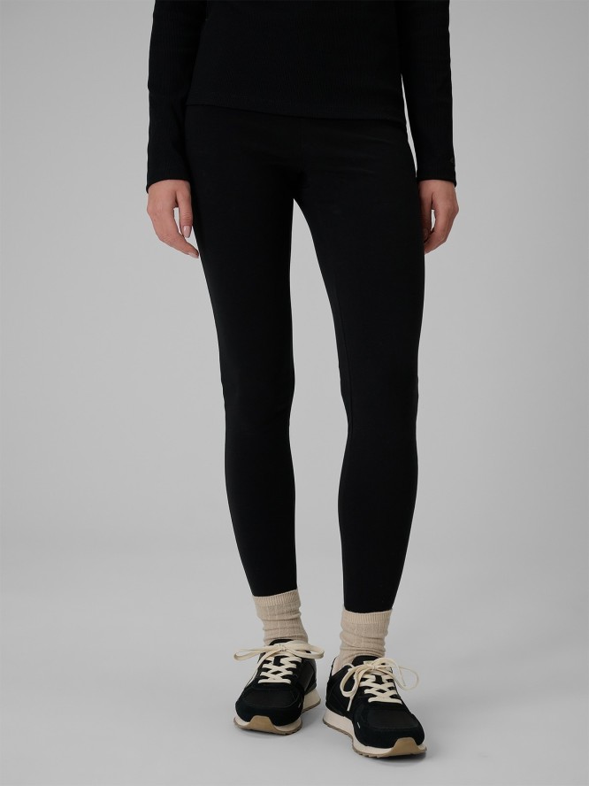 4F Legginsy dzianinowe damskie - czarne XL