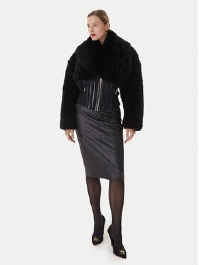 Elisabetta Franchi Spódnica z imitacji skóry GO-145-57E2 Czarny Regular Fit