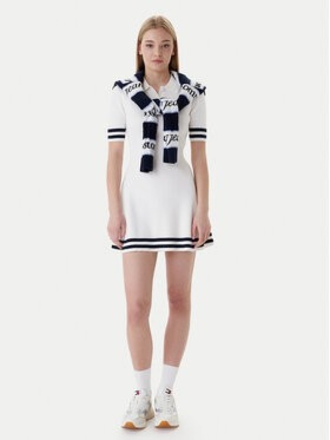 Tommy Jeans Sukienka dzianinowa DW0DW22106 Écru Slim Fit