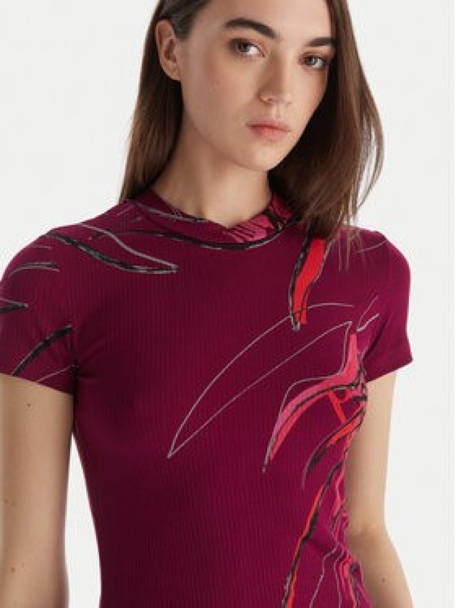 Desigual T-Shirt Lala 25WWTK16 Bordowy Regular Fit