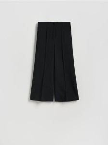 Spodnie culotte z kantem - czarny