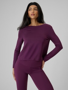 4F Longsleeve regular z modalem damski - fioletowy XL