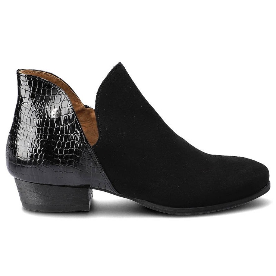 Czarne Botki Maciejka Damskie Wygodne Buty