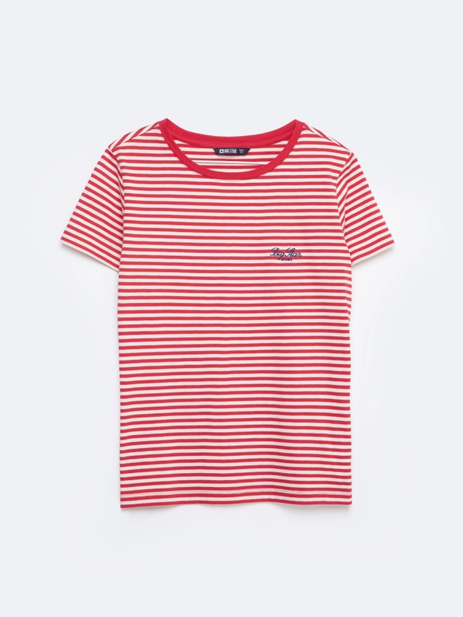 Koszulka damska w paski czerwono-biała Zenaida 603