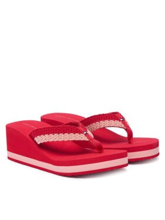 Tommy Hilfiger Japonki Th Wedge Crochet Summer Sandal FW0FW09420 Czerwony
