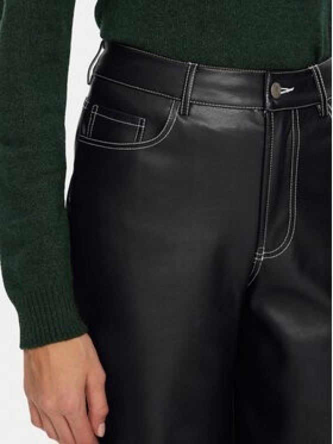 JJXX Spodnie z imitacji skóry Lila 12276595 Czarny Wide Leg
