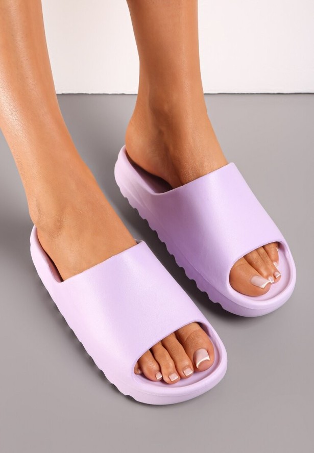 Fioletowe Klapki z Pianki z Odkrytym Noskiem Birea