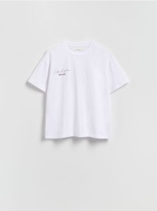 T-shirt z nadrukami - złamana biel