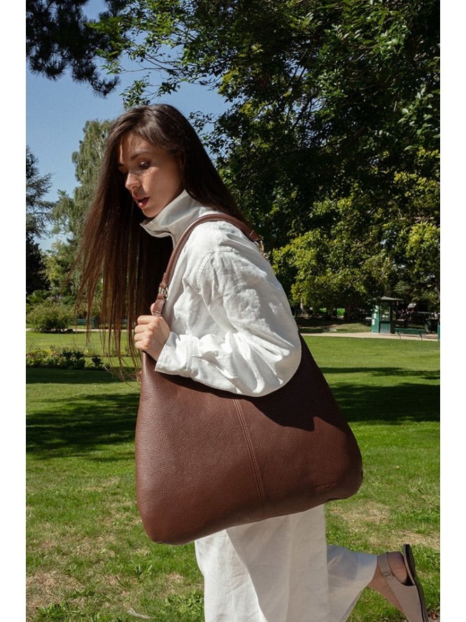 Christian Laurier Skórzany shopper bag "Suri" w kolorze jasnobrązowym - 48 x 31 x 2 cm rozmiar: onesize