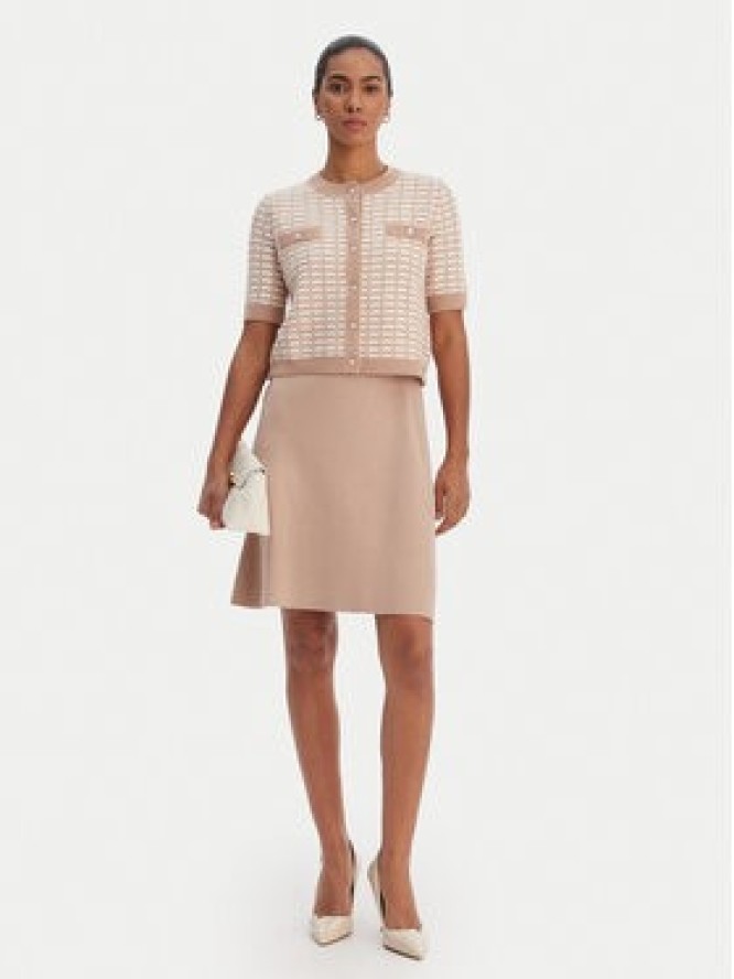 Morgan Sukienka dzianinowa 261-RMORESA Beżowy Slim Fit