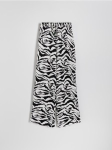 Spodnie palazzo z nadrukiem - czarny