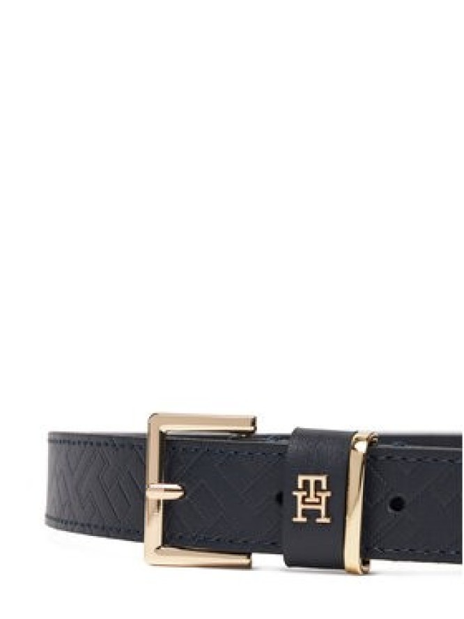 Tommy Hilfiger Pasek Damski Th Square 2.5 Mono Go AW0AW17974 Granatowy