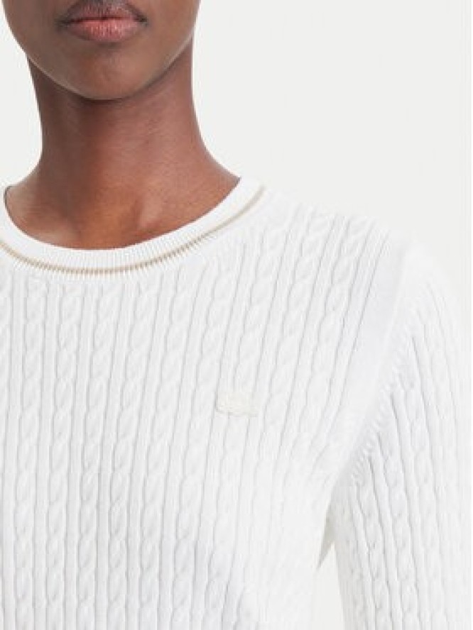 Lacoste Sweter AF3241 Kremowy Regular Fit